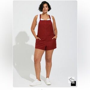Torrid Red Women's Shorts Overalls